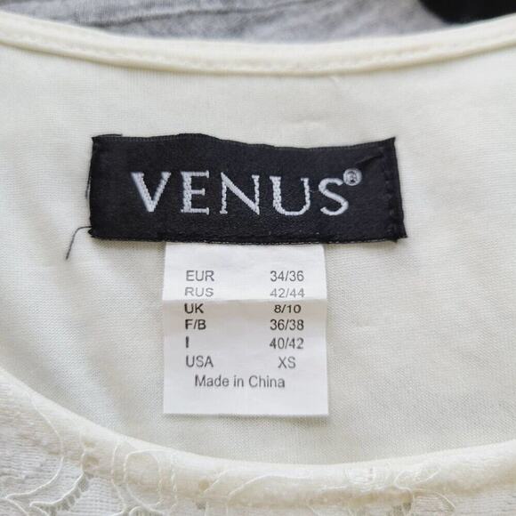 Venus Womens Ivory Bohemian All Over Lace Sleeveless Bodycon Dress Size X-Small - Picture 3 of 14